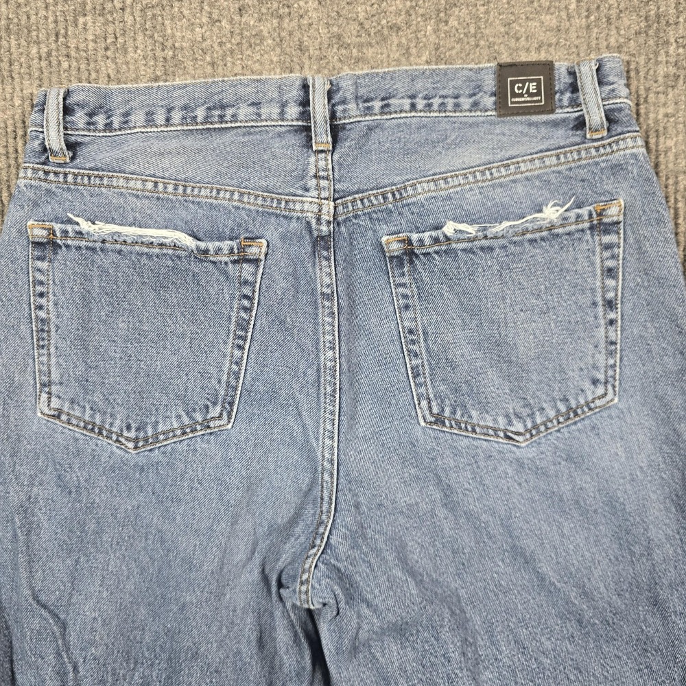 Current/Elliott Jeans Womens 30 Blue Wide Leg Cropped Raw Hem High Rise 30x26 - Picture 4 of 14